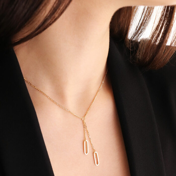 Collier Double Maillon Or