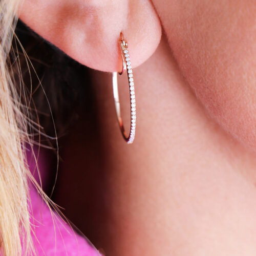 Créoles Or Rose Diamant