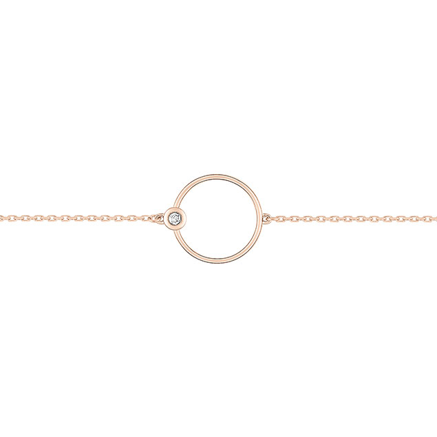 Bracelet Cercle Diamant Or Rose