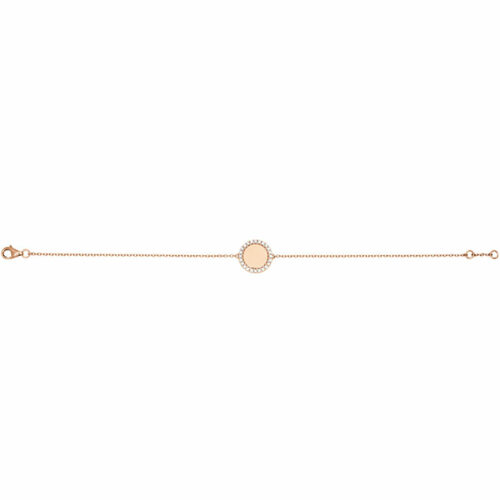 Bracelet Médaillon Diamant Or Rose