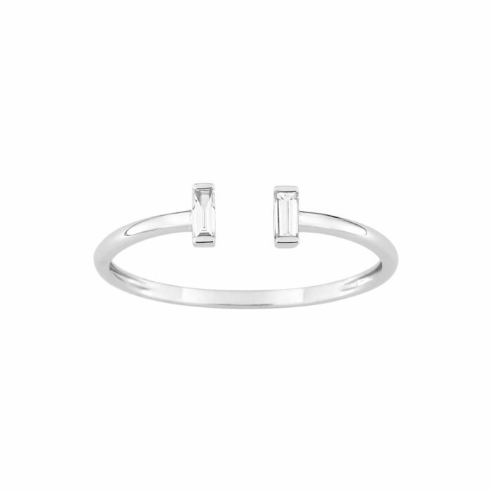 Bague Ouverte Diamant Baguette