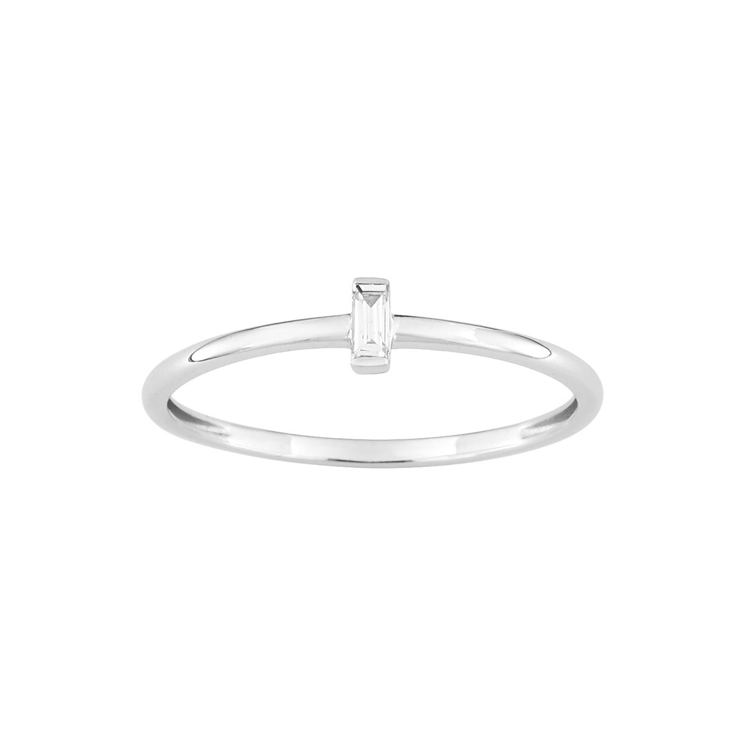 Bague Solitaire Diamant Baguette