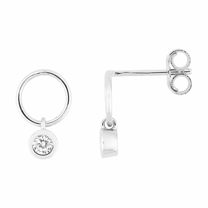 Boucles oreilles pendantes diamant