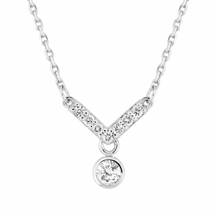 Pendentif Diamant Or Blanc