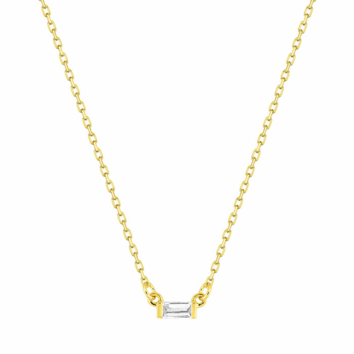 Collier Diamant Baguette Or