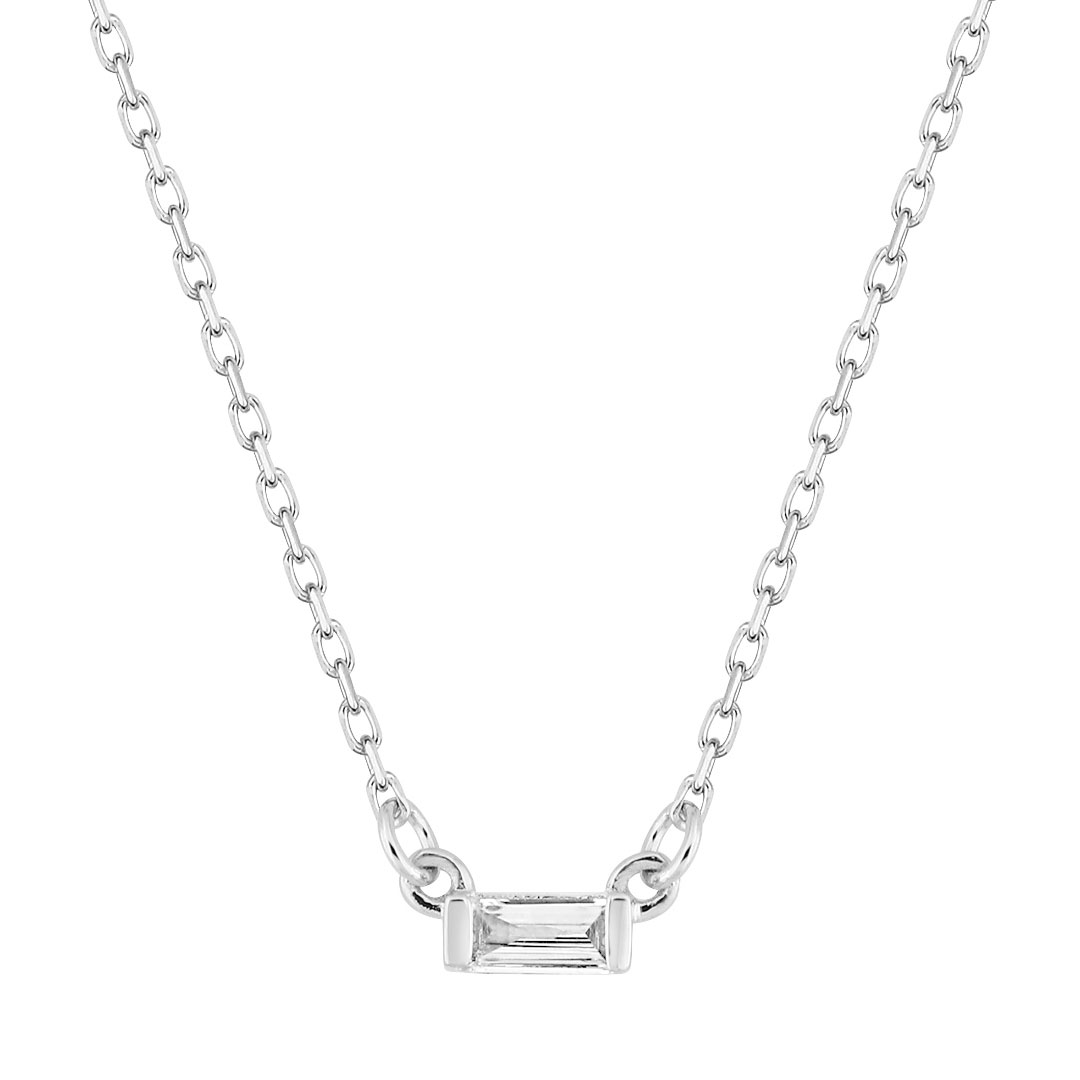 Diamond baguette necklace