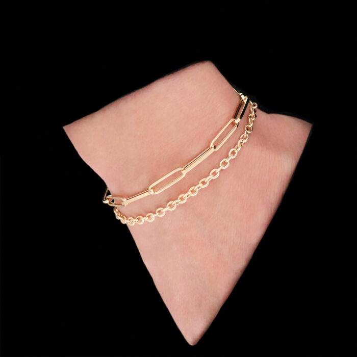 Bracelet Double Chaine Or