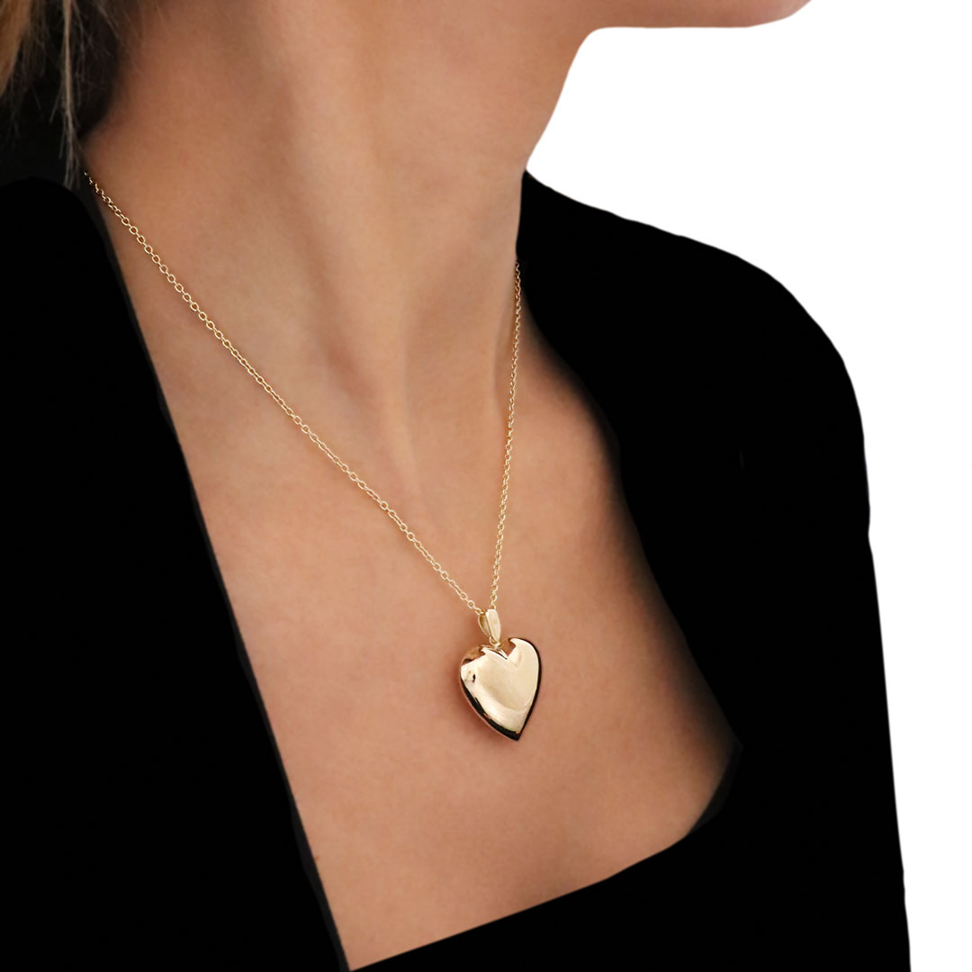 Collier grand coeur or