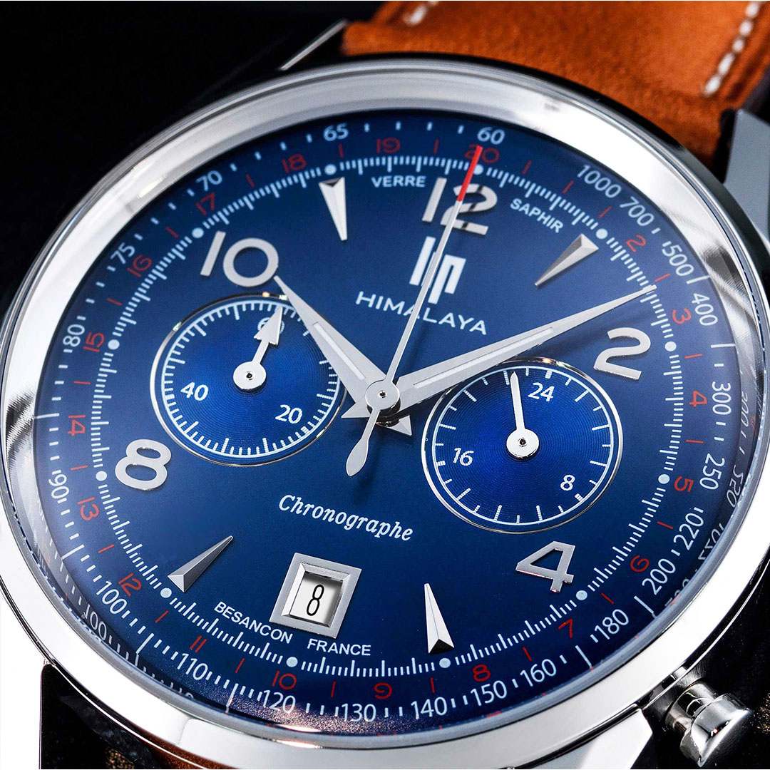 montre lip chrono bleu