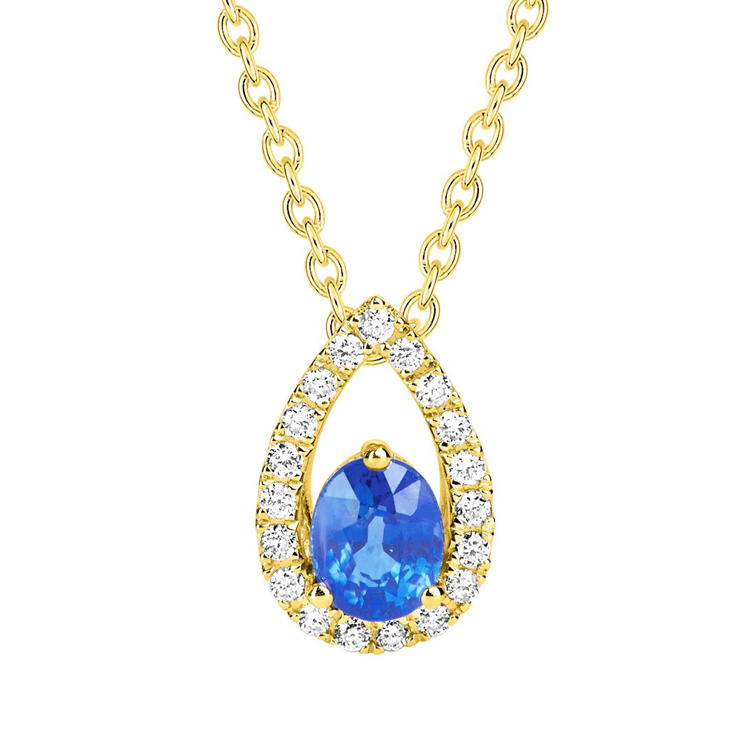 Collier Saphir Bleu Diamant