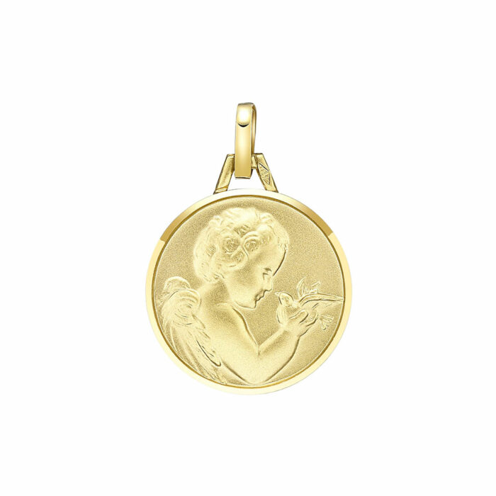 Médaille Ange 18mm Or Massif
