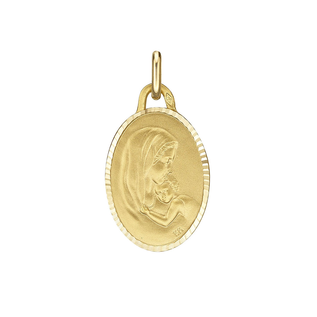 medaille-bapteme-vierge-aureolee-18mm Médaille Sainte Vierge Or Massif