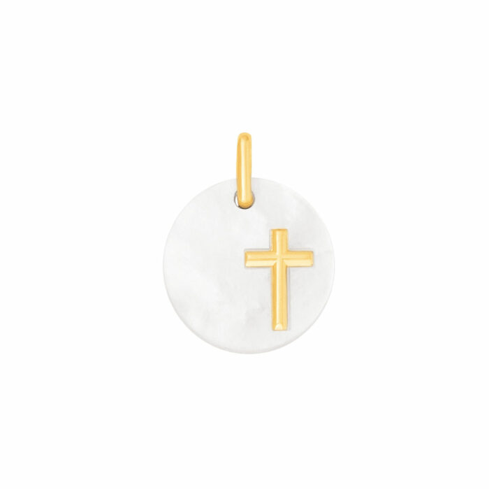 Médaille Nacre avec Croix 16mm
