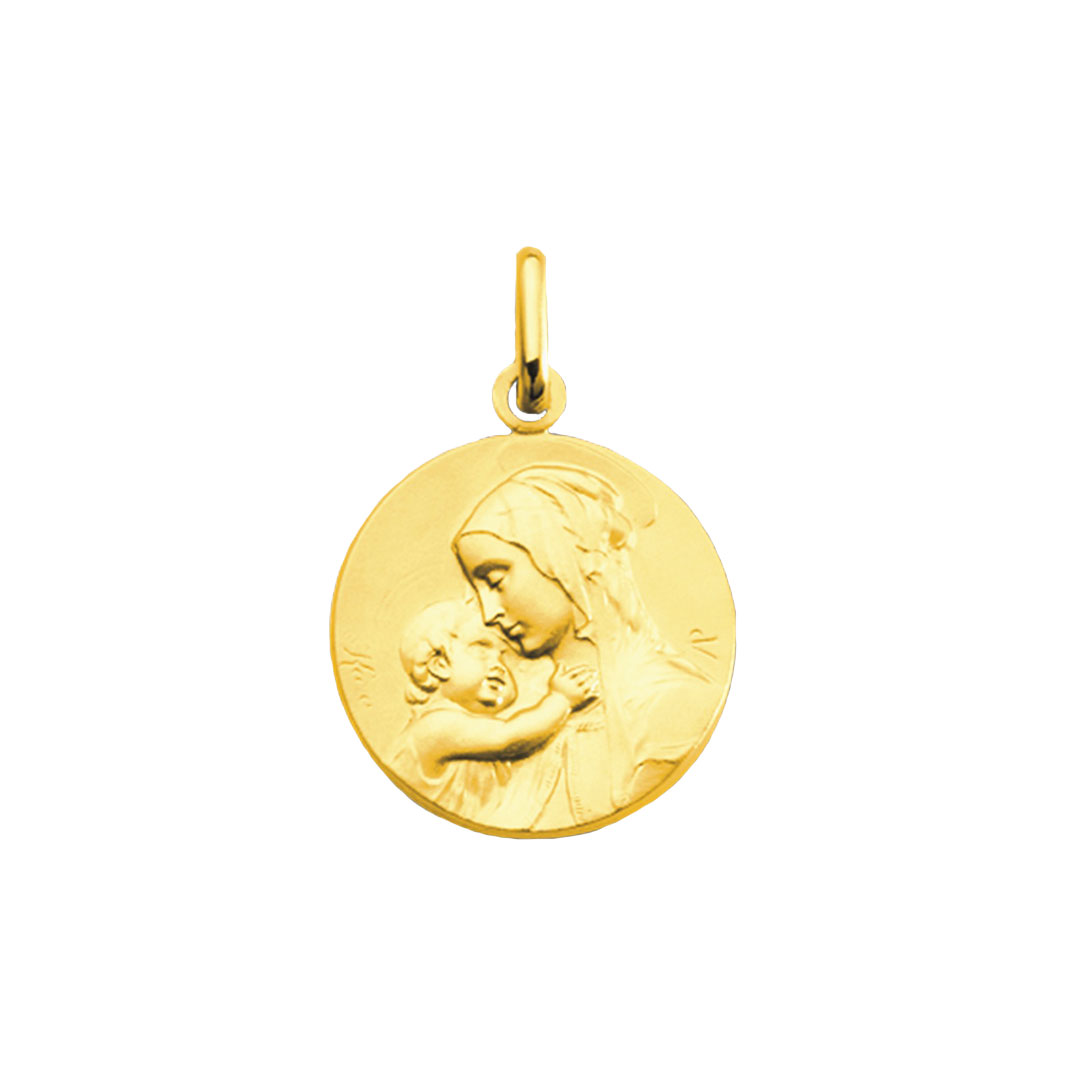 Médaille Vierge Enfant Or Jaune
