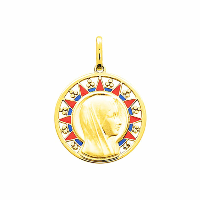 Médaille Vierge Laqué 18mm
