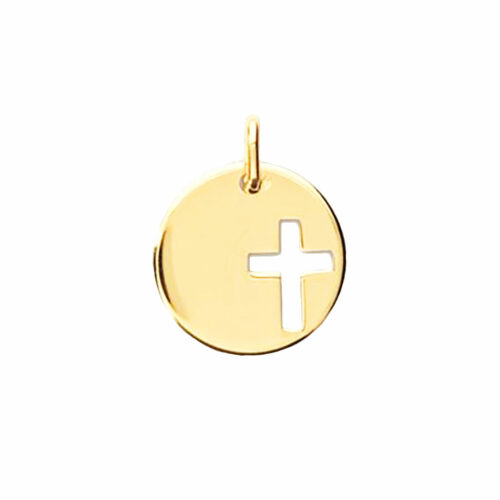 médaillon croix or jaune