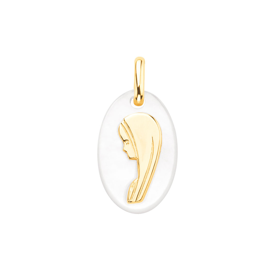 pendentif-vierge-or-nacre Médaille Nacre avec Vierge