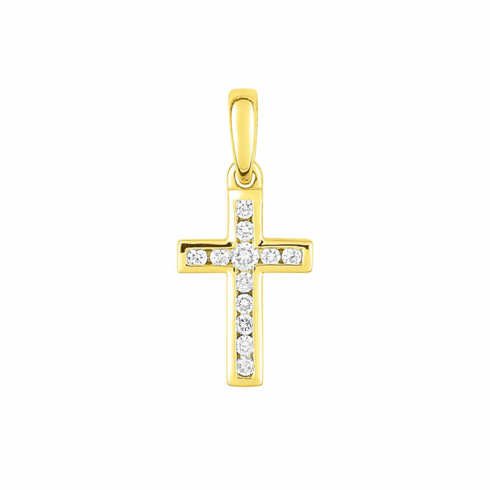 Pendentif Croix Diamant 14mm