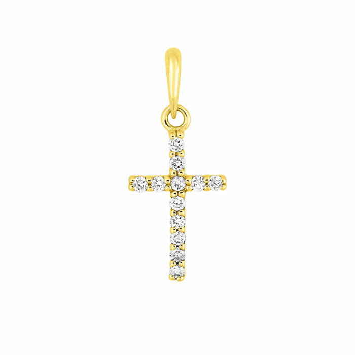 Pendentif Croix Diamant 14mm