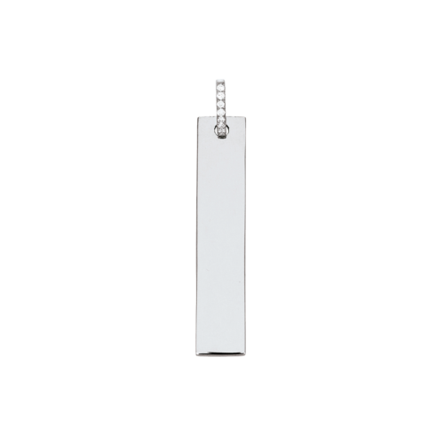 pendentif plaque or blanc