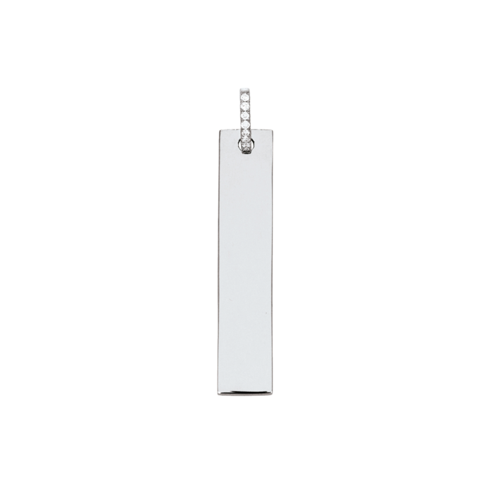 pendentif plaque or blanc