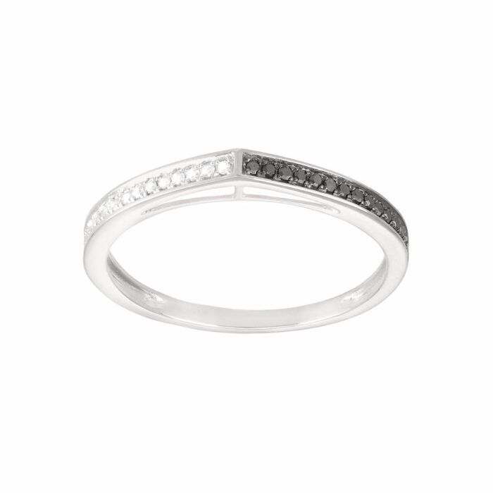 Bague Diamant Noir Or