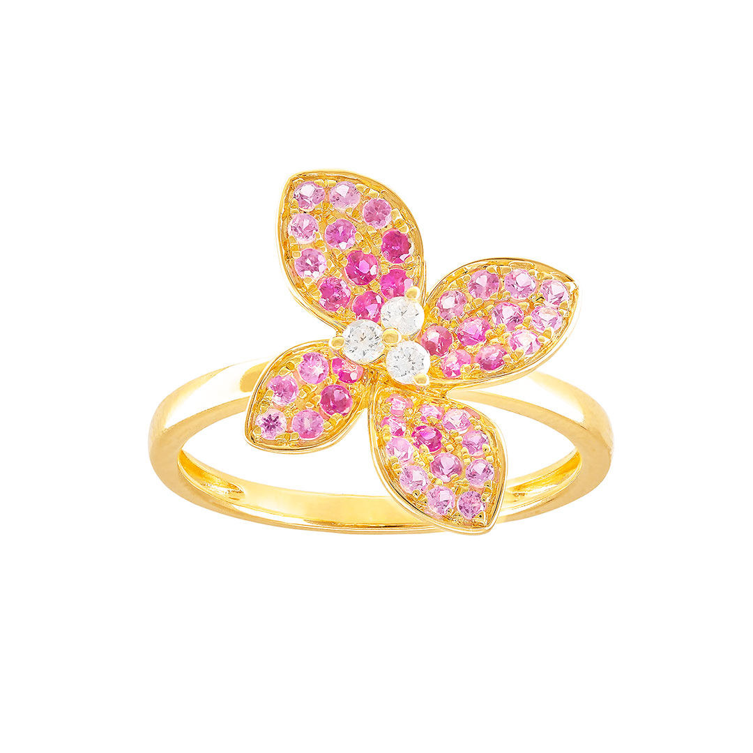 Bague Saphir Rose Diamant