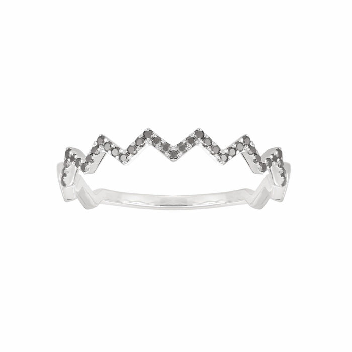 Bague Diamant Noir Or