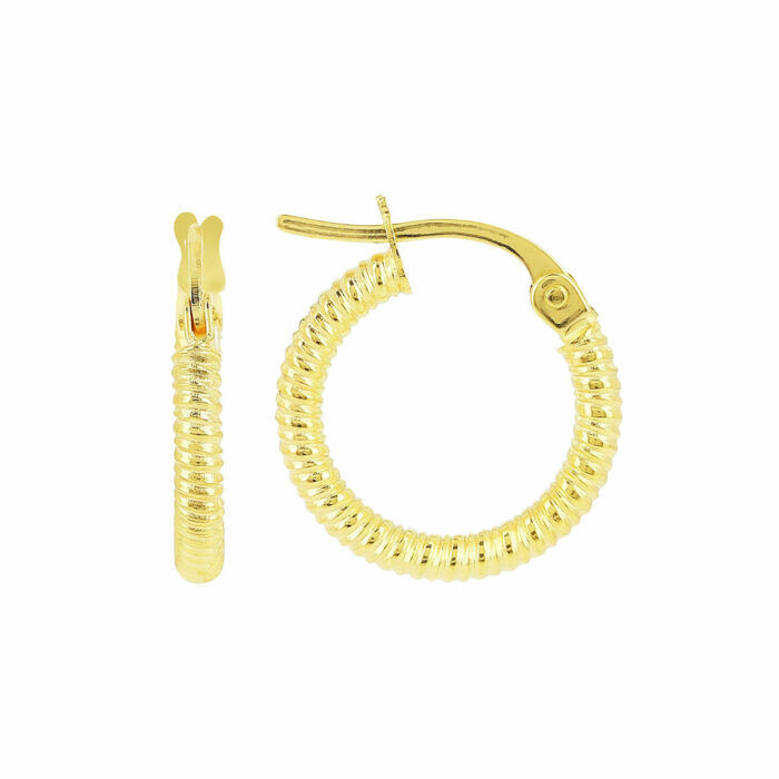 Boucles d'Oreilles Godronné 2mm Diamètre 10mm – Image 2