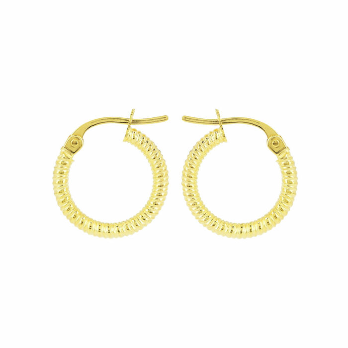 Boucles d'Oreilles Godronné 2mm Diamètre 10mm