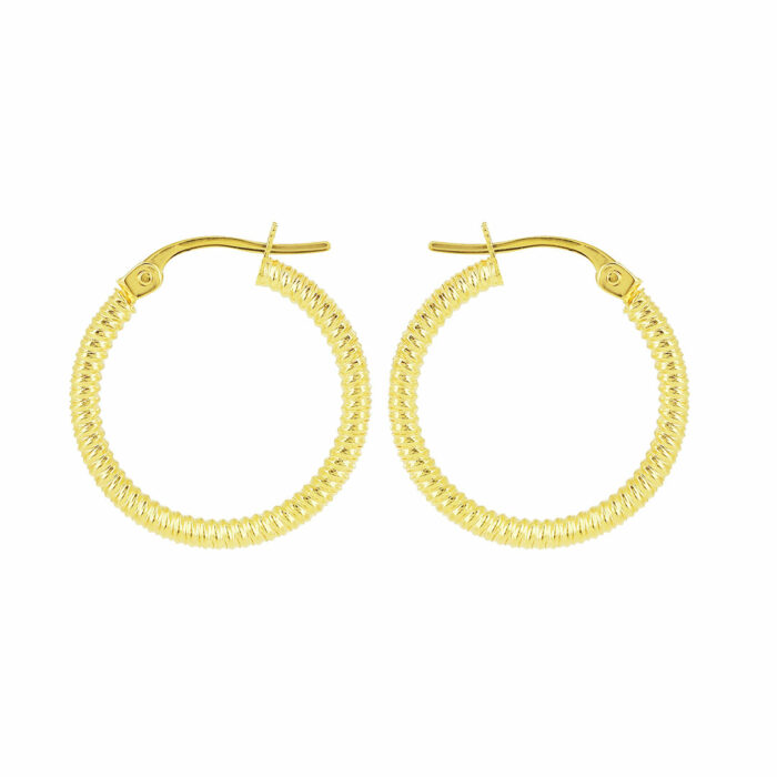Boucles d'Oreilles Godronné 2mm Diamètre 15mm