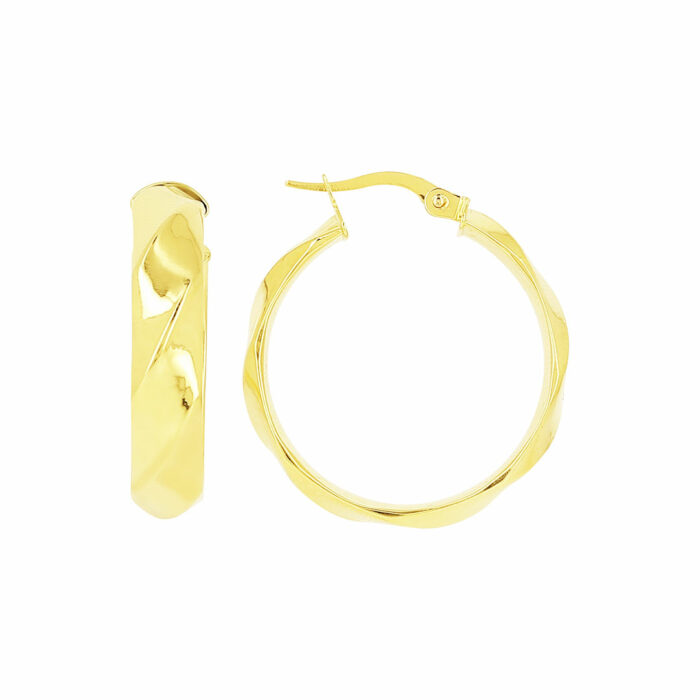 Boucles d'Oreilles Torsadé 6mm Diamètre 20mm