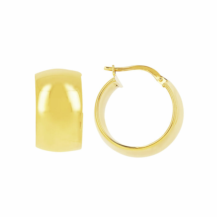 Boucles d'Oreilles Plates 10mm Diamètre 15mm