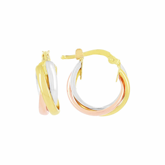 Boucles d'Oreilles 3 Ors Diamètre 12mm
