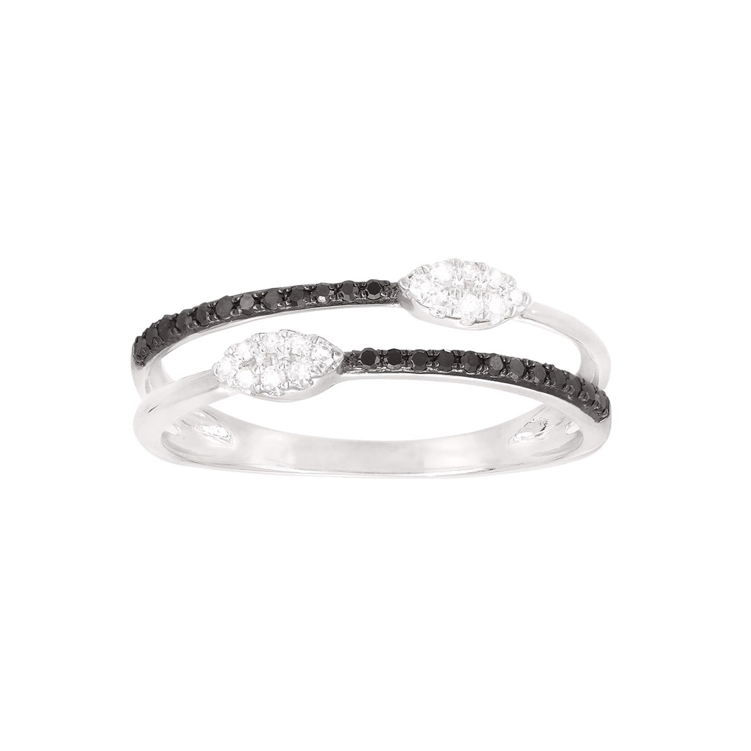 Bague diamant noir