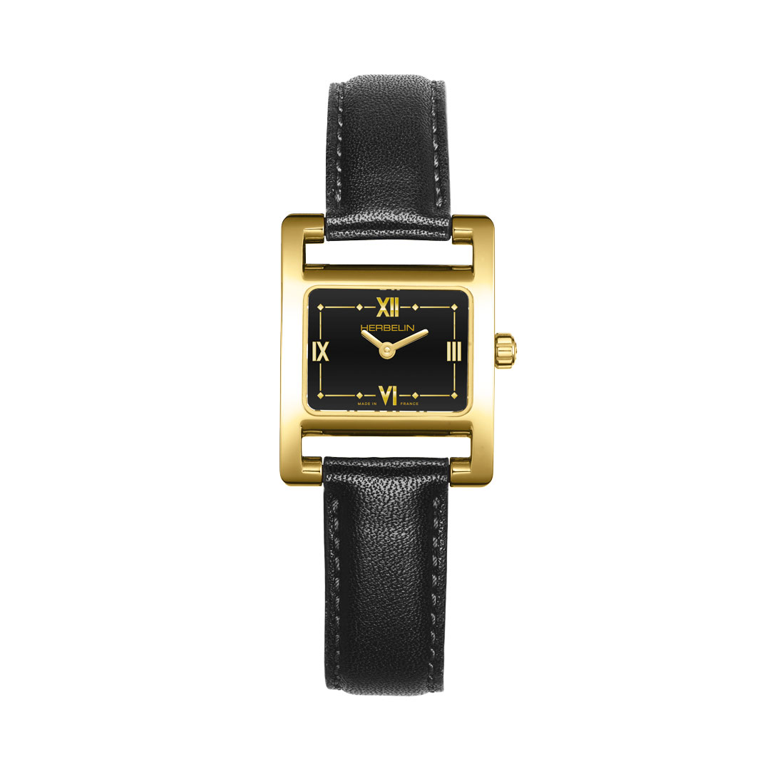 Montre femme noir et dorée