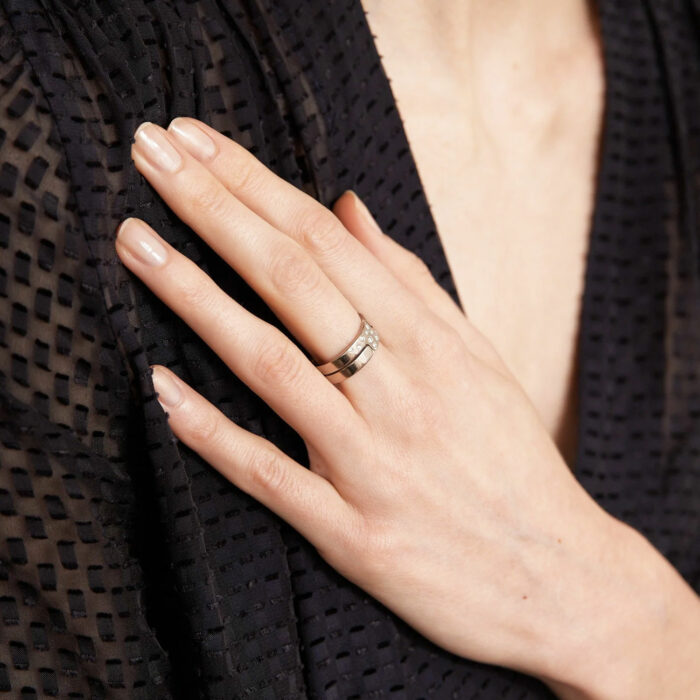 Bague Dinh Van Seventies Diamant Or Blanc – Image 3