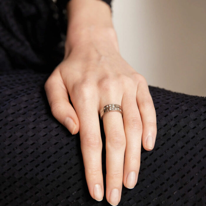 Bague Dinh Van Seventies Diamant Or Blanc – Image 2