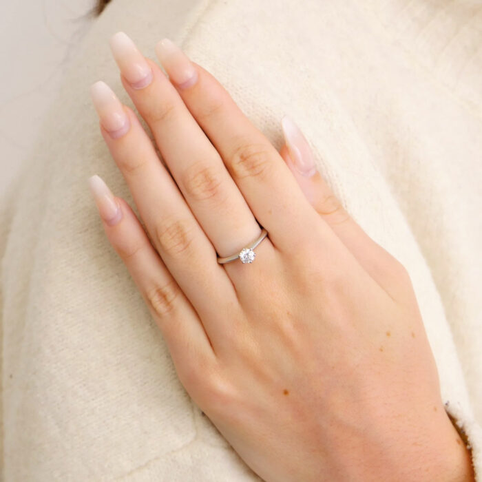 Bague Solitaire Platine Tiffany & Co. – Image 2