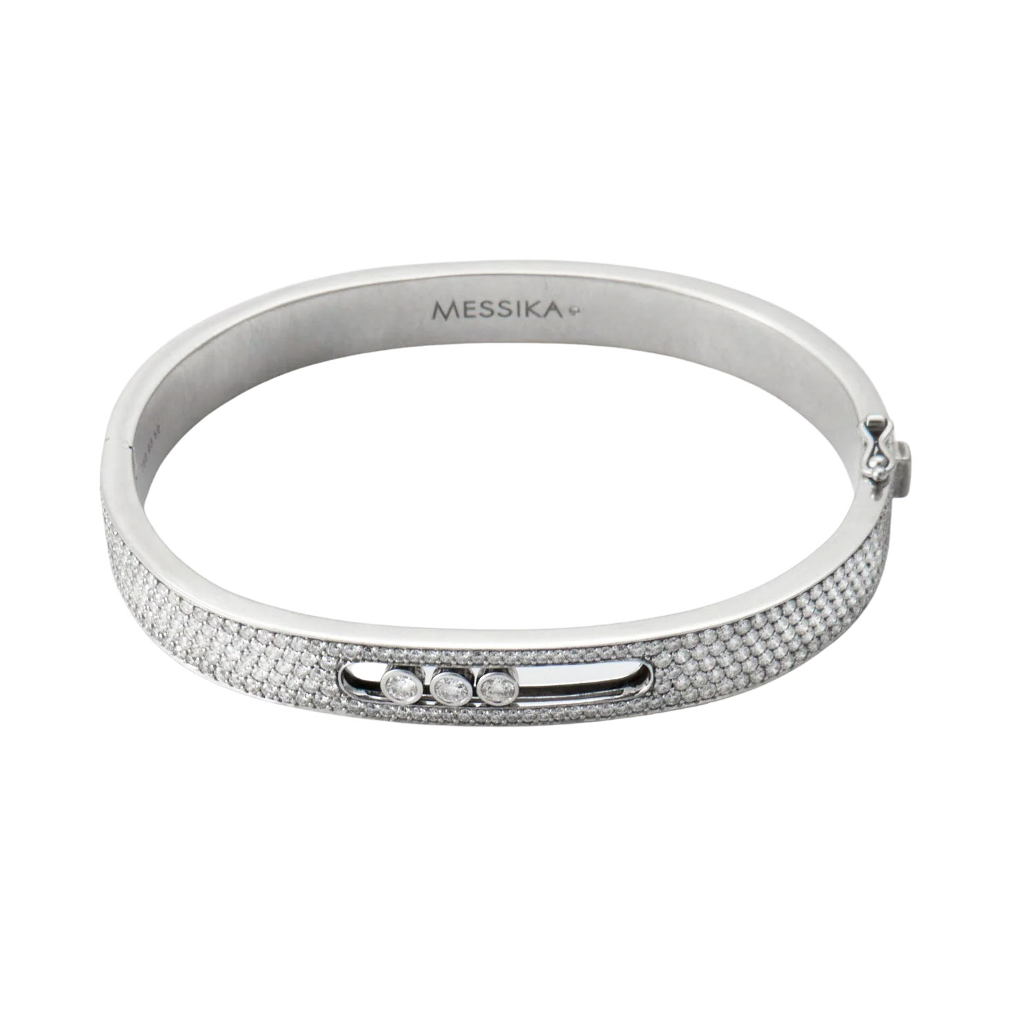 6371 | Buy Messika Move Noa Pave White Gold Diamond Bangle Size XS Watches  of Mayfair