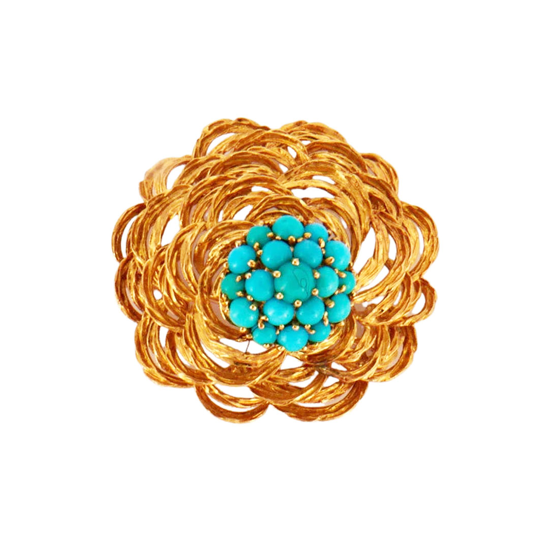 Cartier Turquoise Gold Brooch | LUCKY ONE