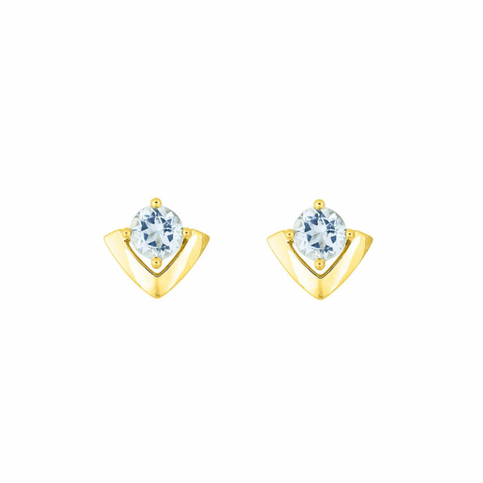 Boucles Aigue-Marine Or Jaune