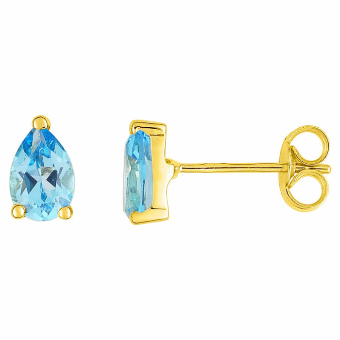Boucles d'Oreilles Poire Bleu
