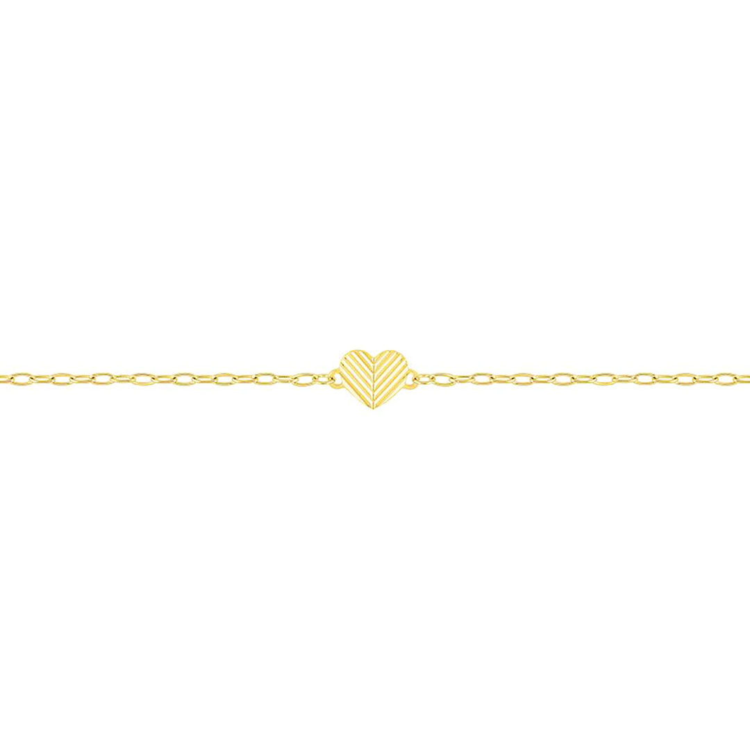 bracelet-coeur-strie-or Bracelet Coeur