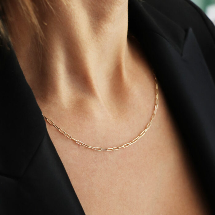 Collier chaine maille rectangle