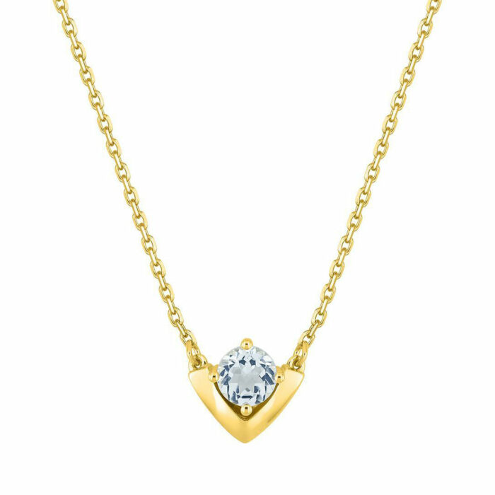 Collier Aigue Marine Or Jaune