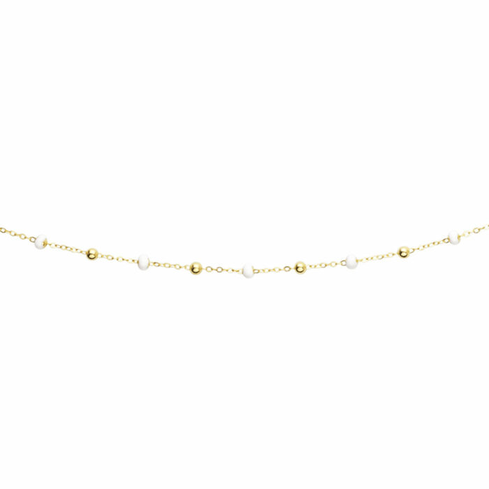 Collier boules blanches