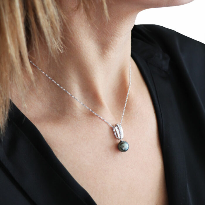 Collier Perle de Tahiti Or Blanc