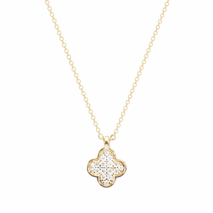 COllier trefle diamant