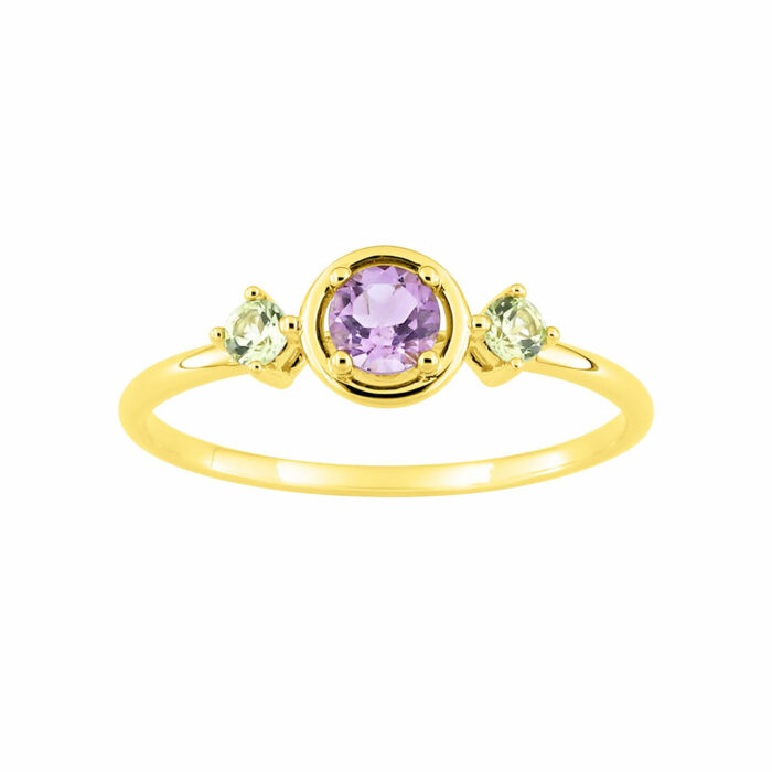 bague amethyste peridot